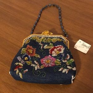 Authentic Larisa Barrera Floral Beaded Clutch